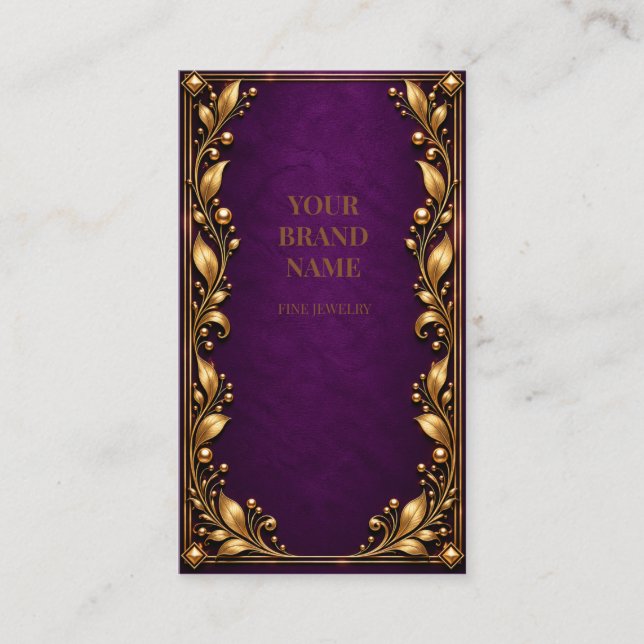 Étiquette de Cadeau Royale Améthyste Violette Doré (Devant)