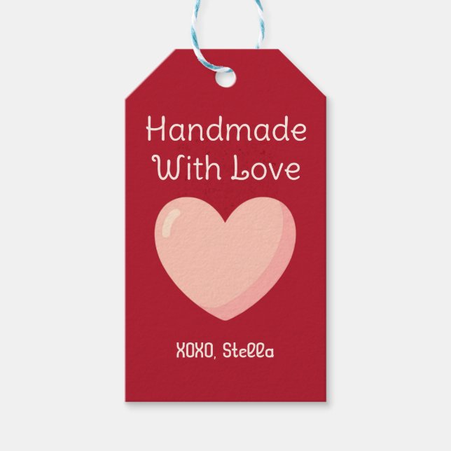 Étiquette de Cadeau Saint-Valentin Faite avec Amou (Devant)