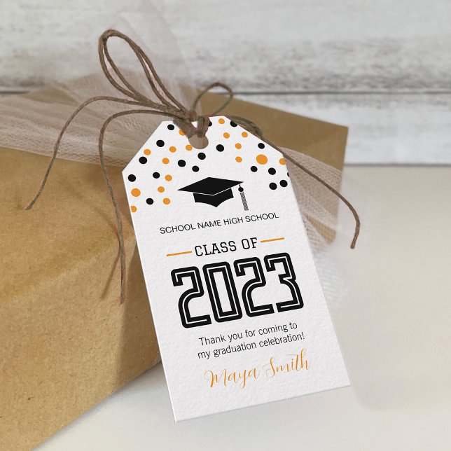 Étiquette de cadeau simple moderne jaune dos pour  (Créateur téléchargé)