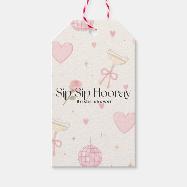 Étiquette de cadeau Sip Sip Hooray (Devant)