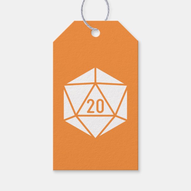 Étiquette de cadeau Tabletop Chic en orange (Devant)
