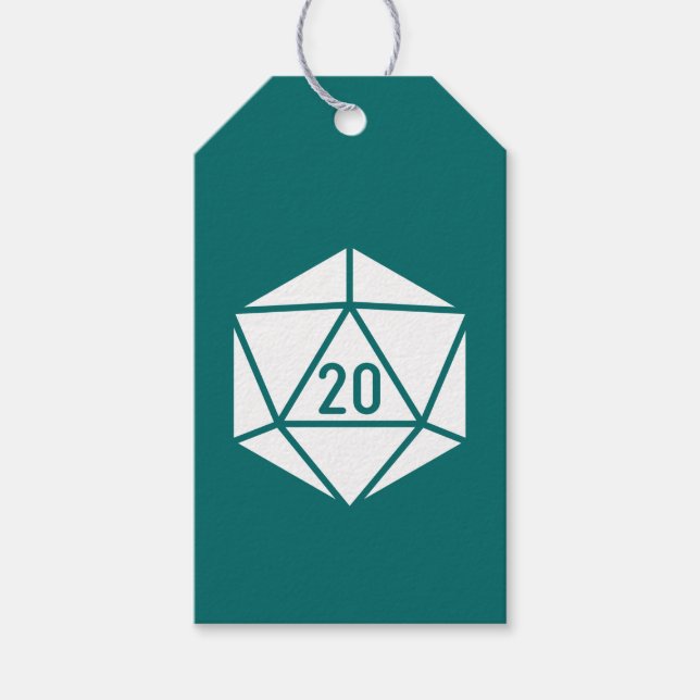 Étiquette de Cadeau Tabletop Chic en Teal (Devant)