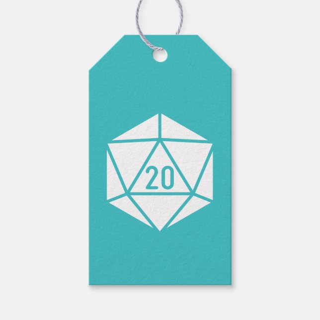 Étiquette de Cadeau Tabletop Chic en Turquoise (Devant)