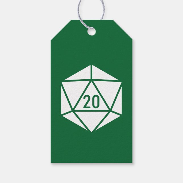 Étiquette de cadeau Tabletop Chic en vert (Devant)