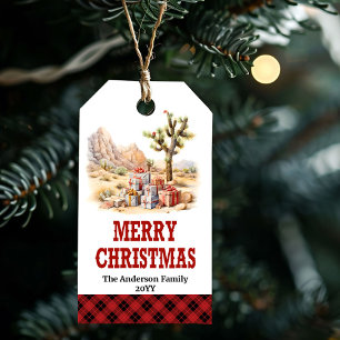 étiquette de cadeau Yuletide Yeehaw bottes de cowb