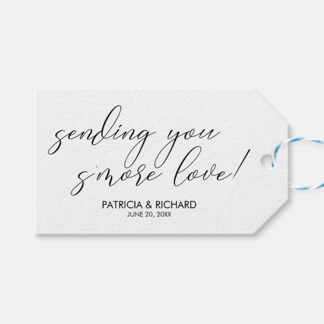 Étiquette de cadeaux de mariage chic pour vous env (Devant (Horizontal))