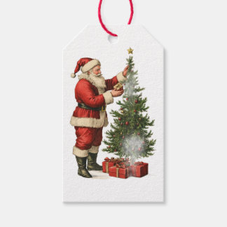 ÉTIQUETTE DE CADO PÈRE NOËL AVEC ARBRE DE NOËL VIN