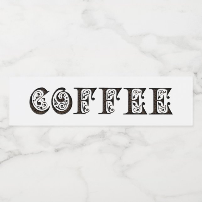 Étiquette de café Élégante typographie Fèves amusa (Étiquettes simples)