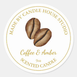 Étiquette de café maison Gold   Blanc