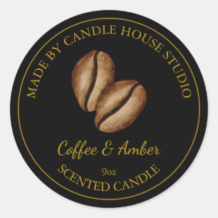 Étiquette de café maison Gold Noir