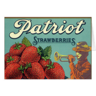 Étiquette de caisse de fruits vintage Art Patriot