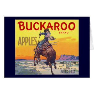 Étiquette de caisse de fruits vintage, pommes Buck