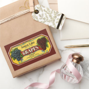 Étiquette de caisse de fruits vintage, raisins du 