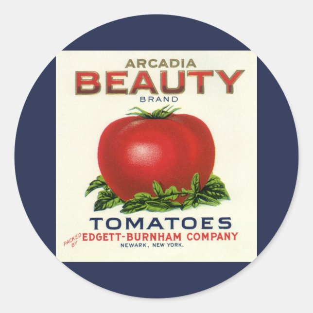 Étiquette de caisse de fruits vintage, tomates Arc (Devant)