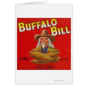 Étiquette de caisse d'igname de marque de Buffalo