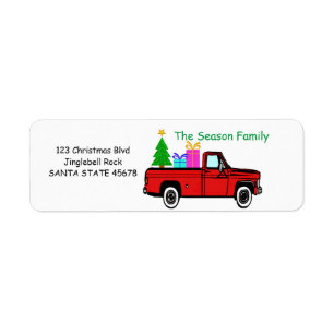 Étiquette de camion et de Noël d'arbre