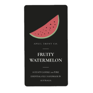 Étiquette DE CANDLE NOIR WATERMELON FRUITES FRAÎCH