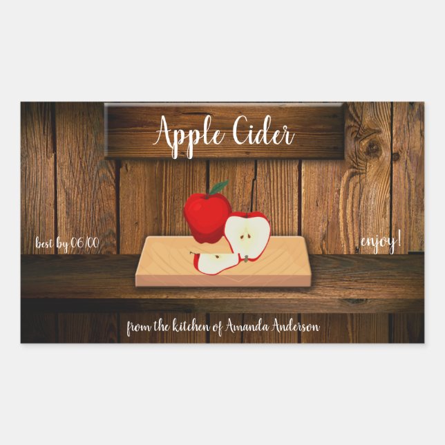 Étiquette de canne à cidre d'Apple (Devant)