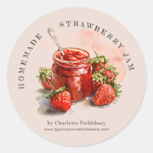Étiquette de canne à confiture de fraise rustique