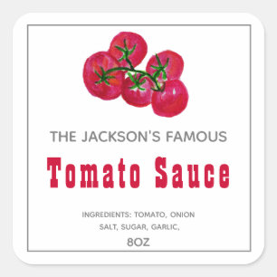 Étiquette de canne à la sauce tomate maison