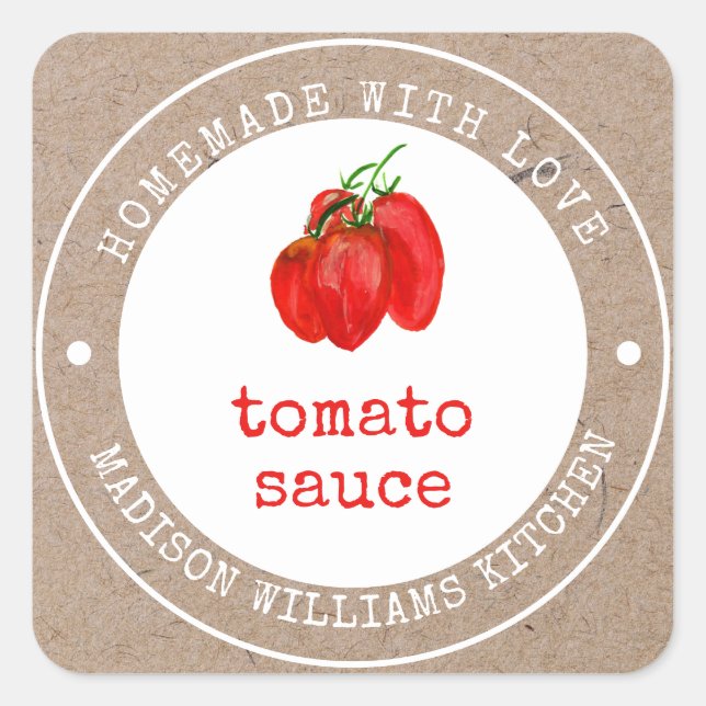 Étiquette de canne à la sauce tomate maison (Devant)