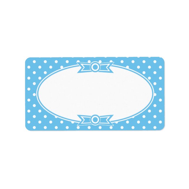 Étiquette de canne à points bleus et blancs (Devant)