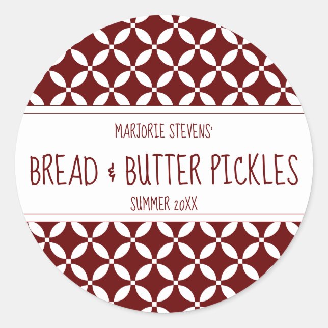 Étiquette de canne rouge foncé et blanc moderne (Devant)