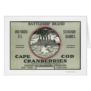 Étiquette de canneberge de marque de cuirassé de