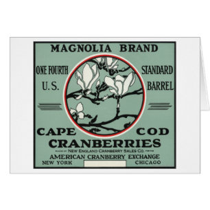 Étiquette de canneberge de marque de magnolia de