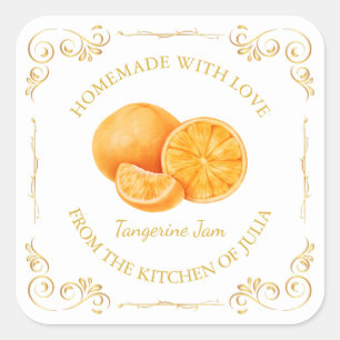 Étiquette de Carré de confiture de Tangerine maiso
