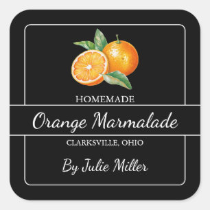 Étiquette de Carré Orange Maison Noir