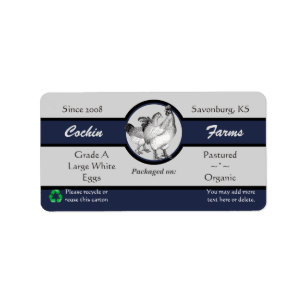 Étiquette de carton d'oeuf de style vintage