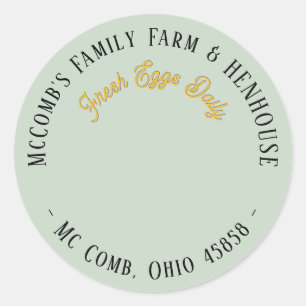 Étiquette de carton d'oeuf fermier Hen aux oeufs