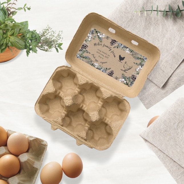 Étiquette de carton d'oeuf Vintage d'hiver (Créateur téléchargé)