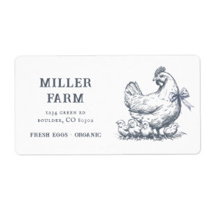 Étiquette de carton d'oeuf vintage Farm Chicken Sc