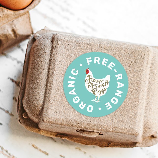 Étiquette de carton en silhouette de poulet de la  (Créateur téléchargé)