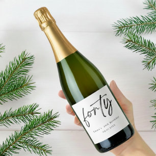 Étiquette de champagne élégante pour 40 ans