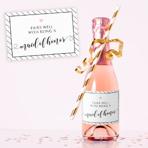 Étiquette de champagne noir rose 