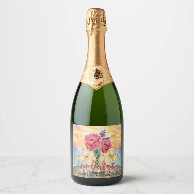 Étiquette de champagne personnalisée pour enterrem (Devant)