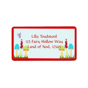 Étiquette de champignons fabuleux