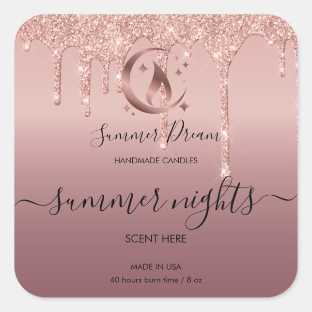 Étiquette de chandelle de miel simple et moderne (Devant)