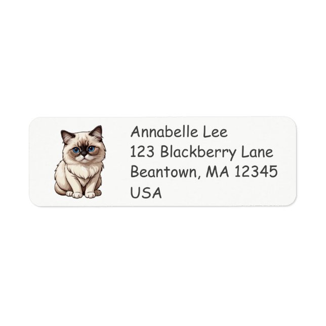 Étiquette de chat Birman mignon (Devant)