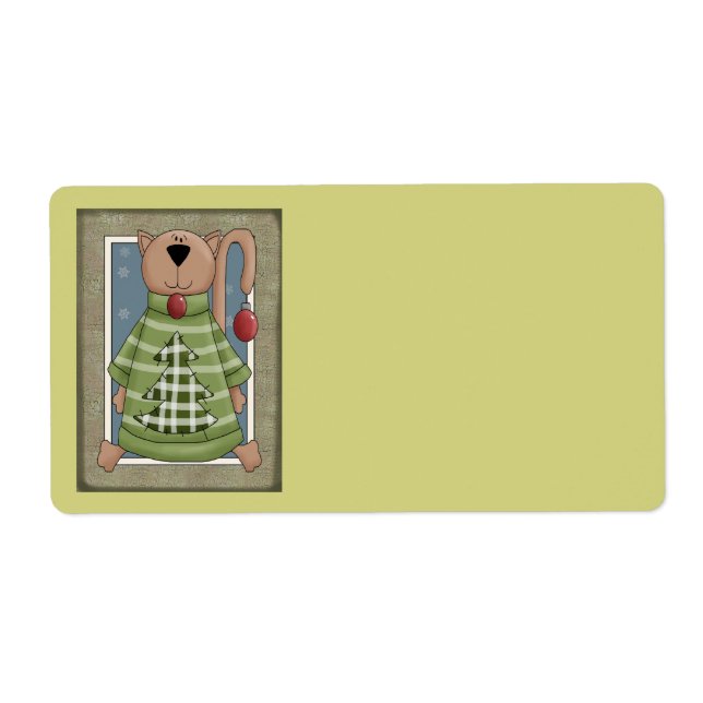 Étiquette de chat de Noël (Devant)