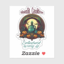 Étiquette de Chaudron Lunatique de Potion de Sorci