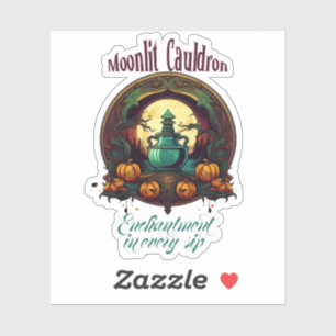Étiquette de Chaudron Lunatique de Potion de Sorci