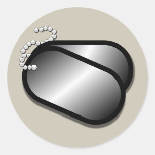 étiquette de chien militaire