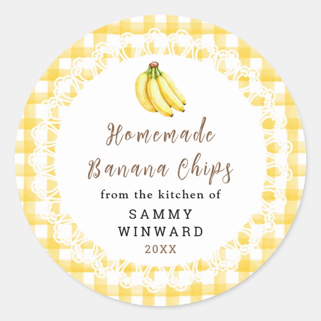 Étiquette de Chips de Banane Maison (Devant)