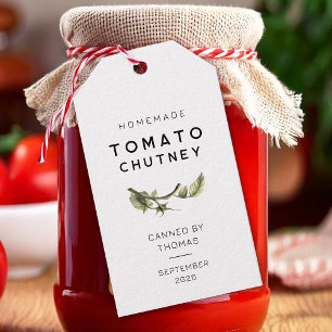 étiquette de Chutney de Tomate avec feuille de tom