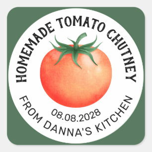 Étiquette de chutney de tomate fait maison avec to