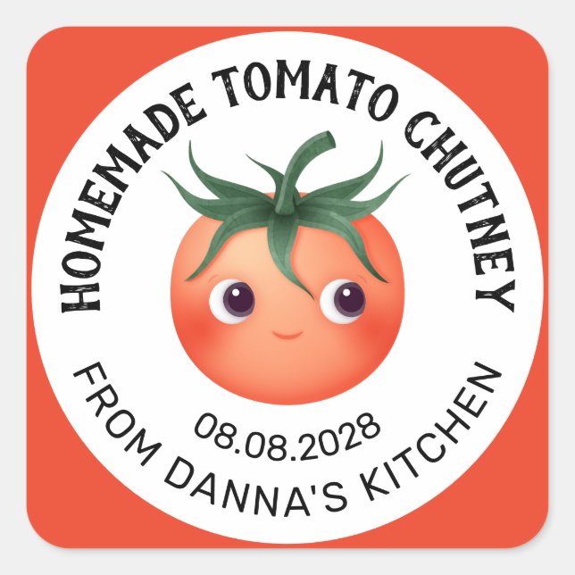 Étiquette de Chutney de Tomate Maison avec tomate  (Devant)